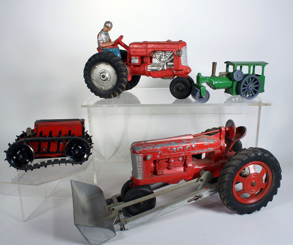 4 Tractor Toys -Hubley, Marx Minic, Auburn (1 of 3)