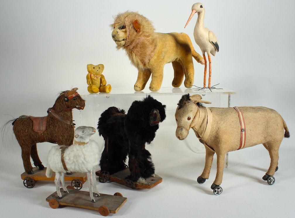 German Animals Some on Wheels & Steiff (1 of 2)