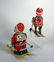 Japan Tin Bandai Santa on Skis and Boy on Skis - 3