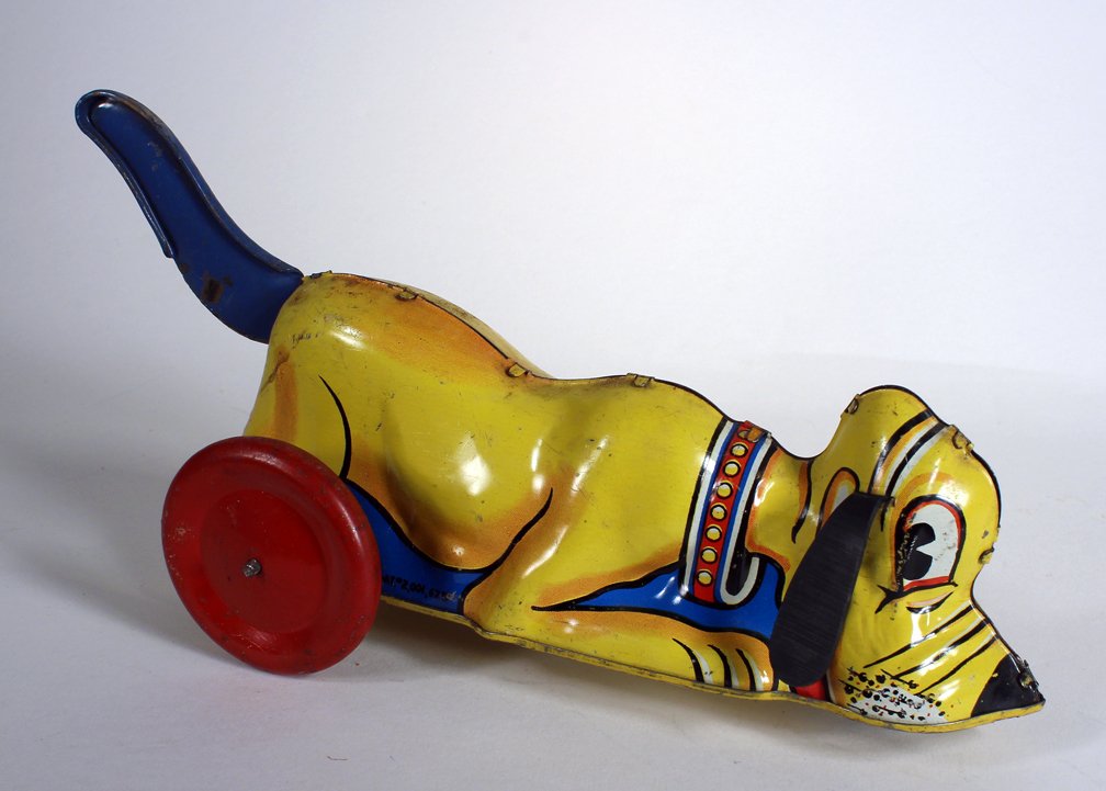 Marx Tin Pluto Sniffing Dog w Lever Tail (1 of 3)
