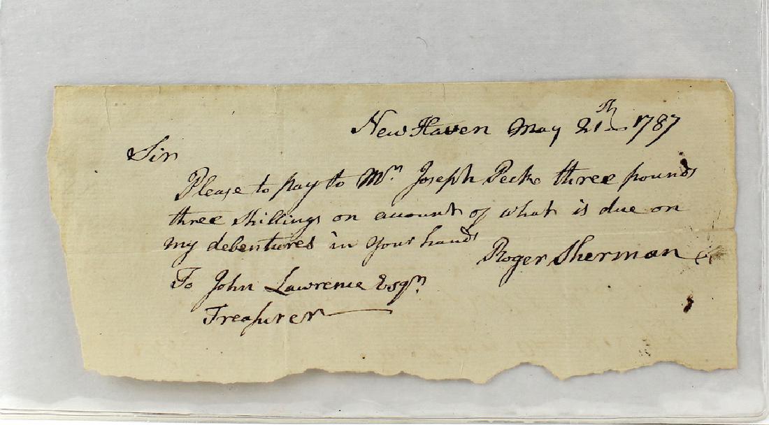 1787 Roger Sherman Declaration Of Independence Signer (1 of 2)