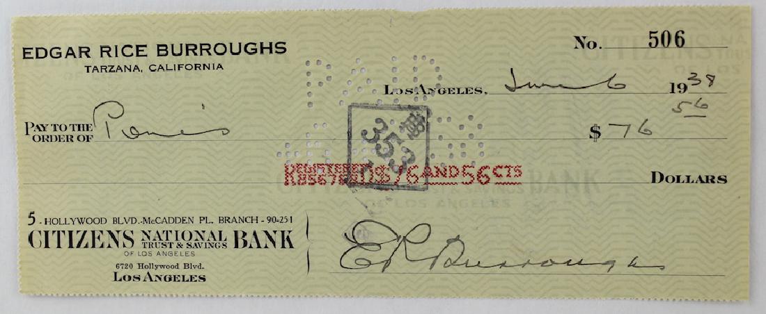 Edgar Rice Burroughs Signature Author of Tarzan (1 of 3)