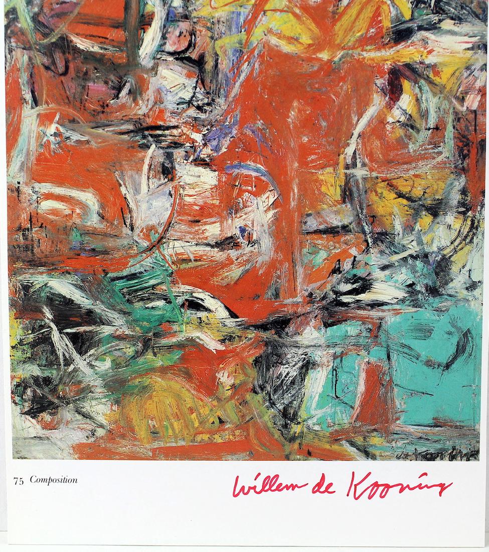 Willem De Kooning Signature on Large Artist Litho Card (1 of 2)