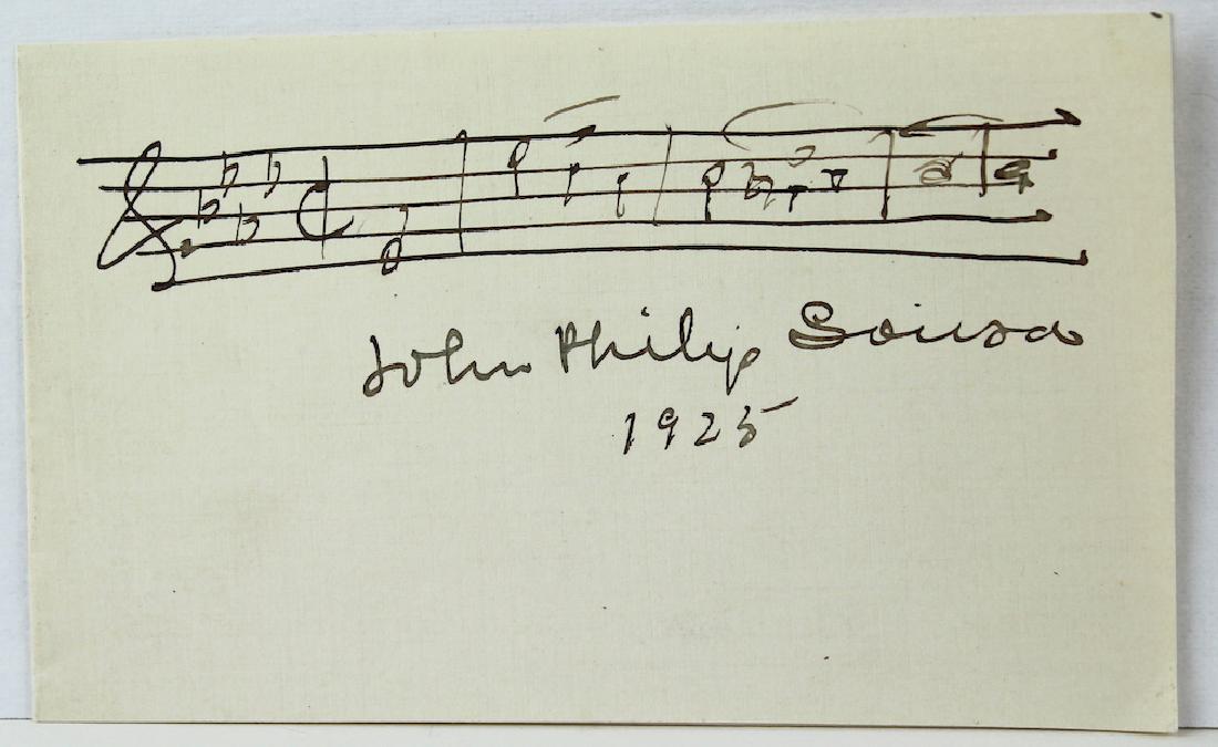 1925 John Philip Sousa Signed Card with Music Scarce (1 of 2)