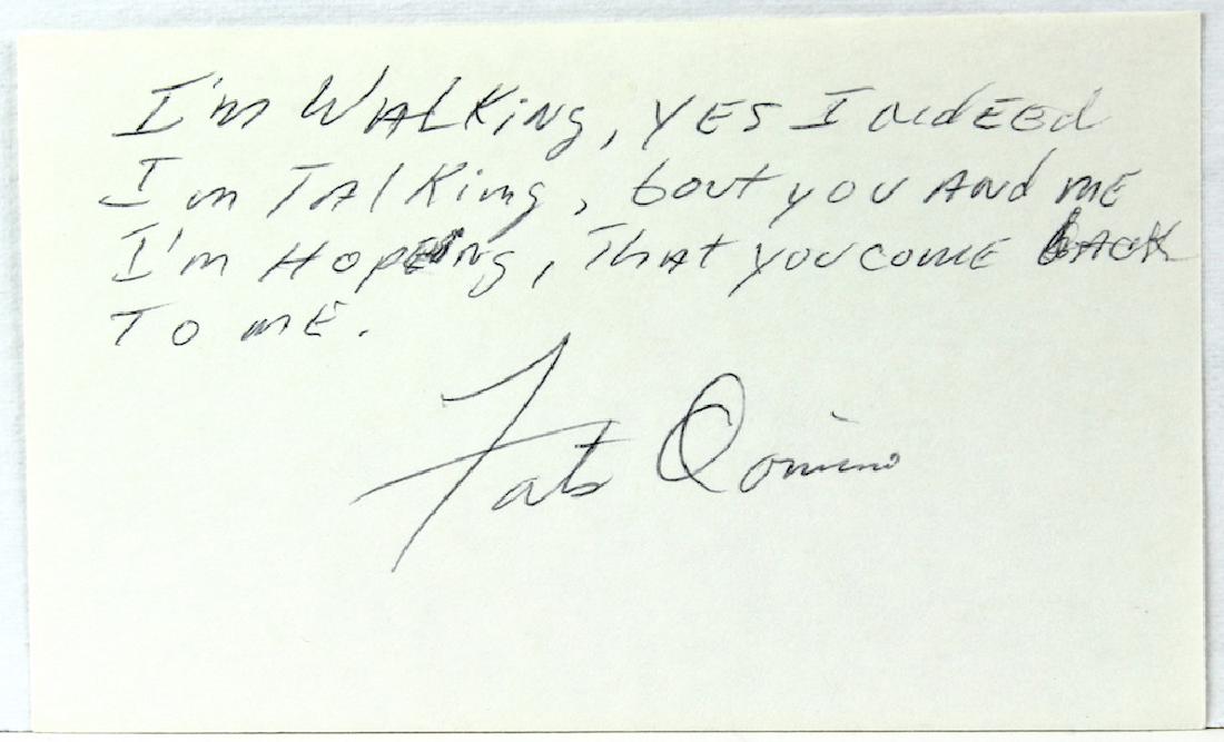 Fats Domino Signature with Lyrics to I'm Walking (1 of 1)