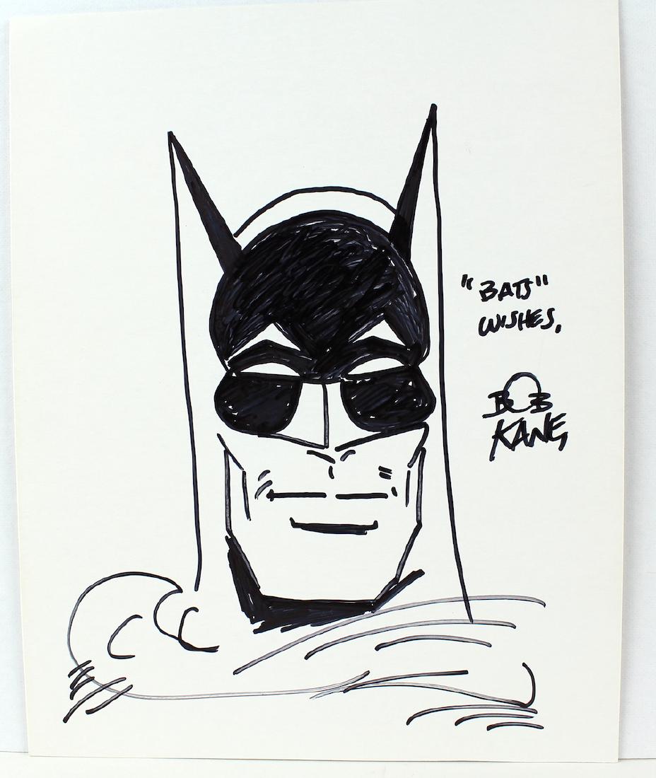 Bob Kane Batman Artist Signed Drawing of Batman (1 of 2)