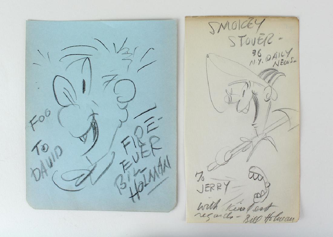Bil Holman Cartoonist Smokey Stover 2 Cartoons (1 of 1)