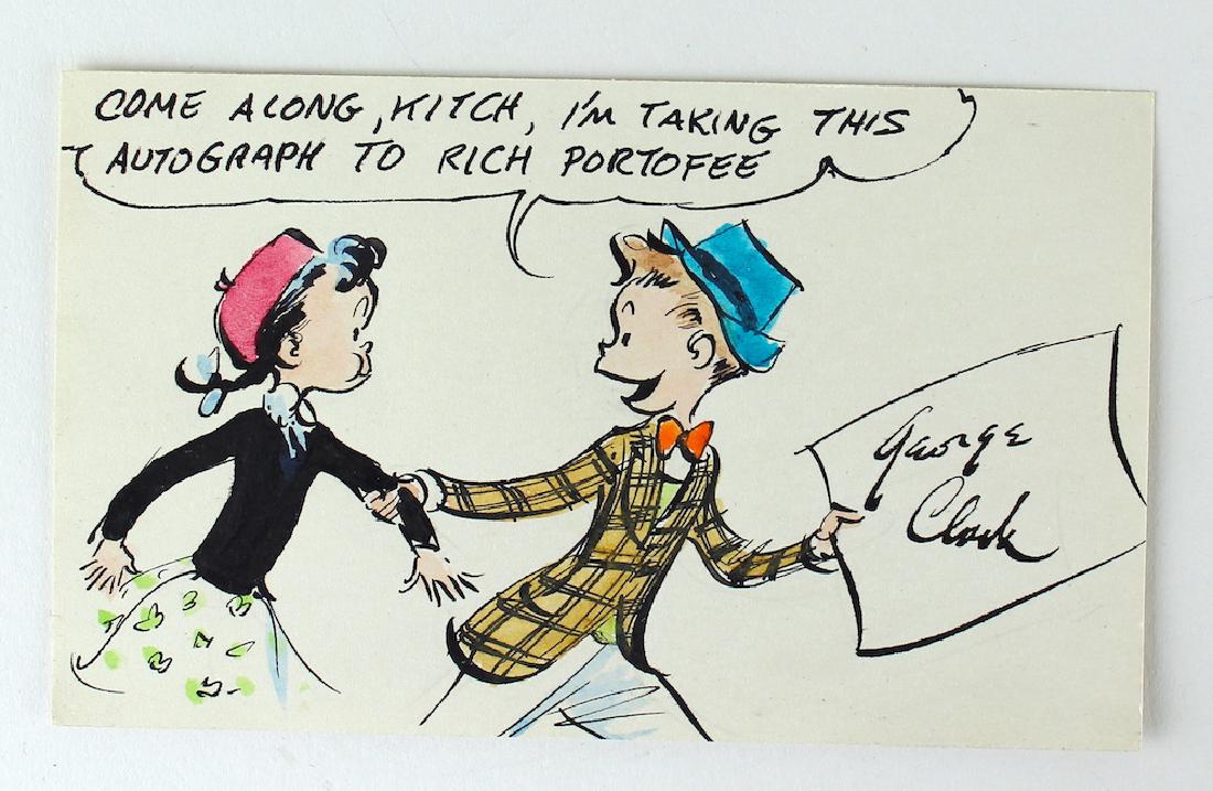 George Clark Hand Colored Signed Cartoon (1 of 1)