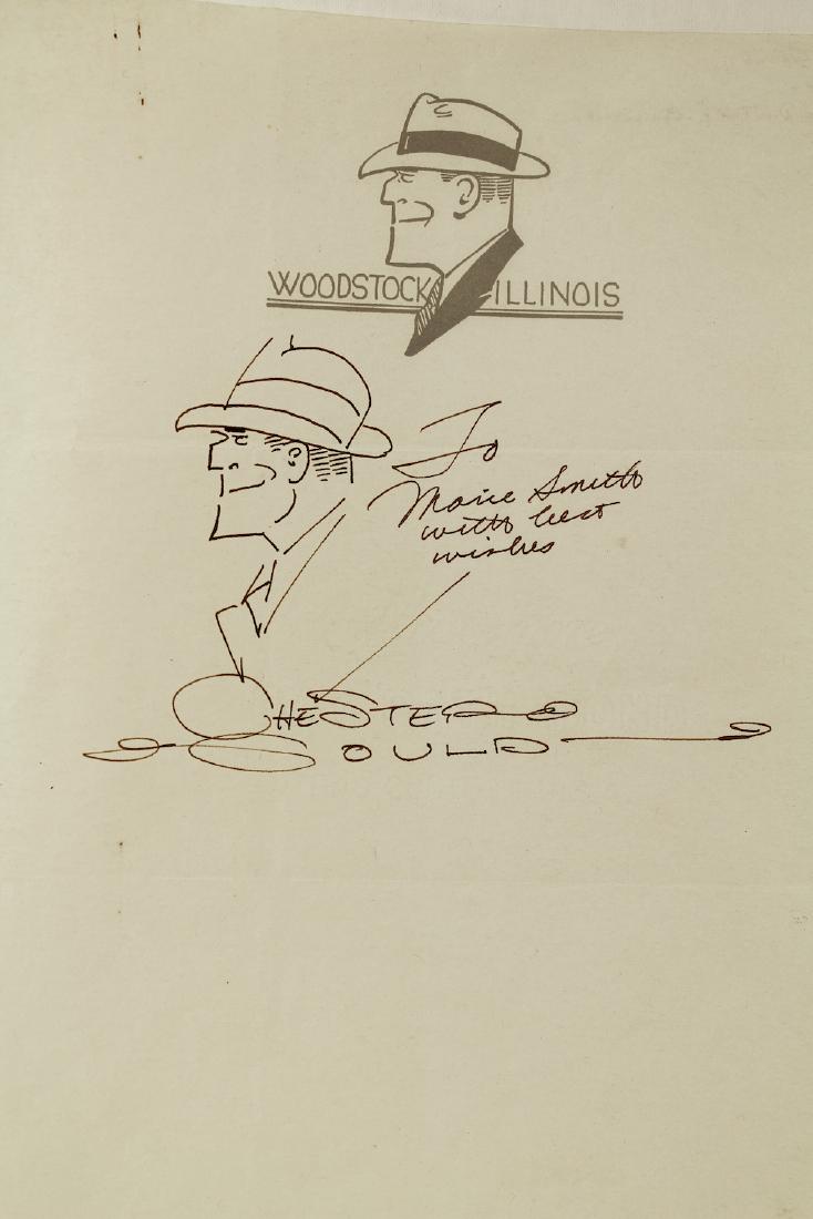 Chester Gould Dick Tracy Drawing & Autograph (1 of 2)