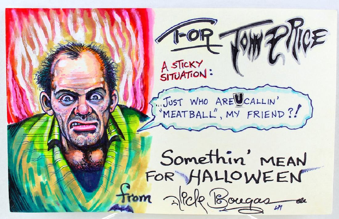 Nick Bougas Elaborate Signed Cartoon-Halloween Theme (1 of 1)