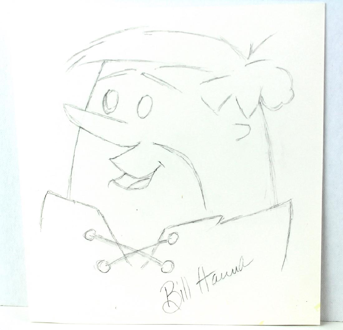 Bill Hanna Signed Drawing of Barney Rubble (1 of 1)