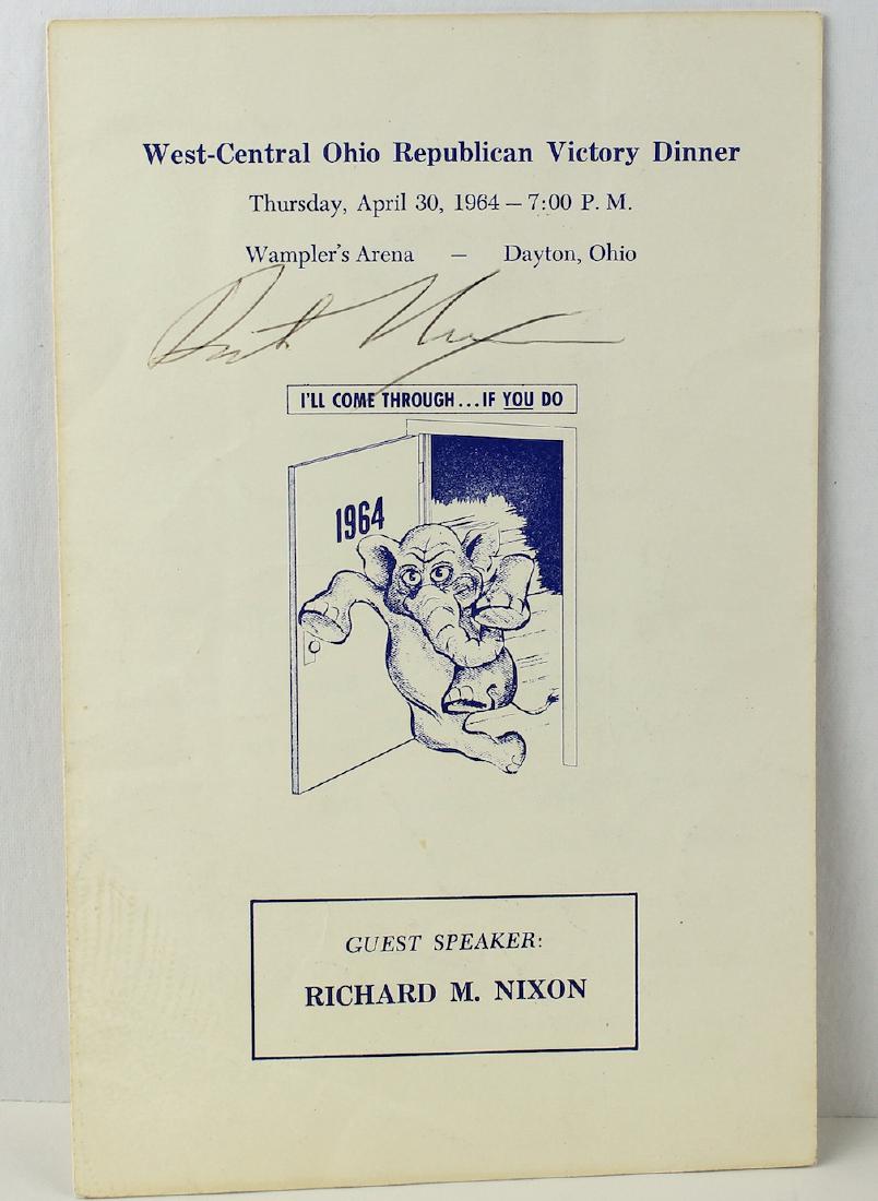 Richard Nixon 37th President Signature on 1964 Victory (1 of 2)