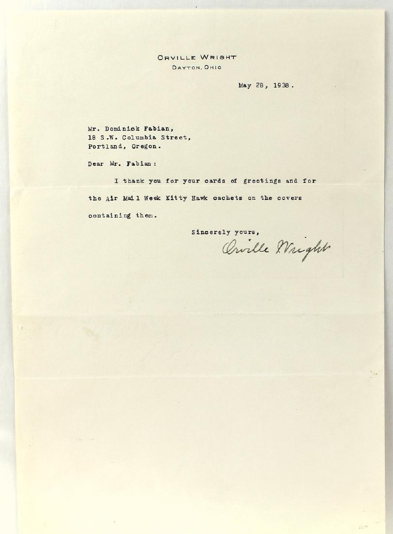 1938 Orville Wright Signed Letter (1 of 3)
