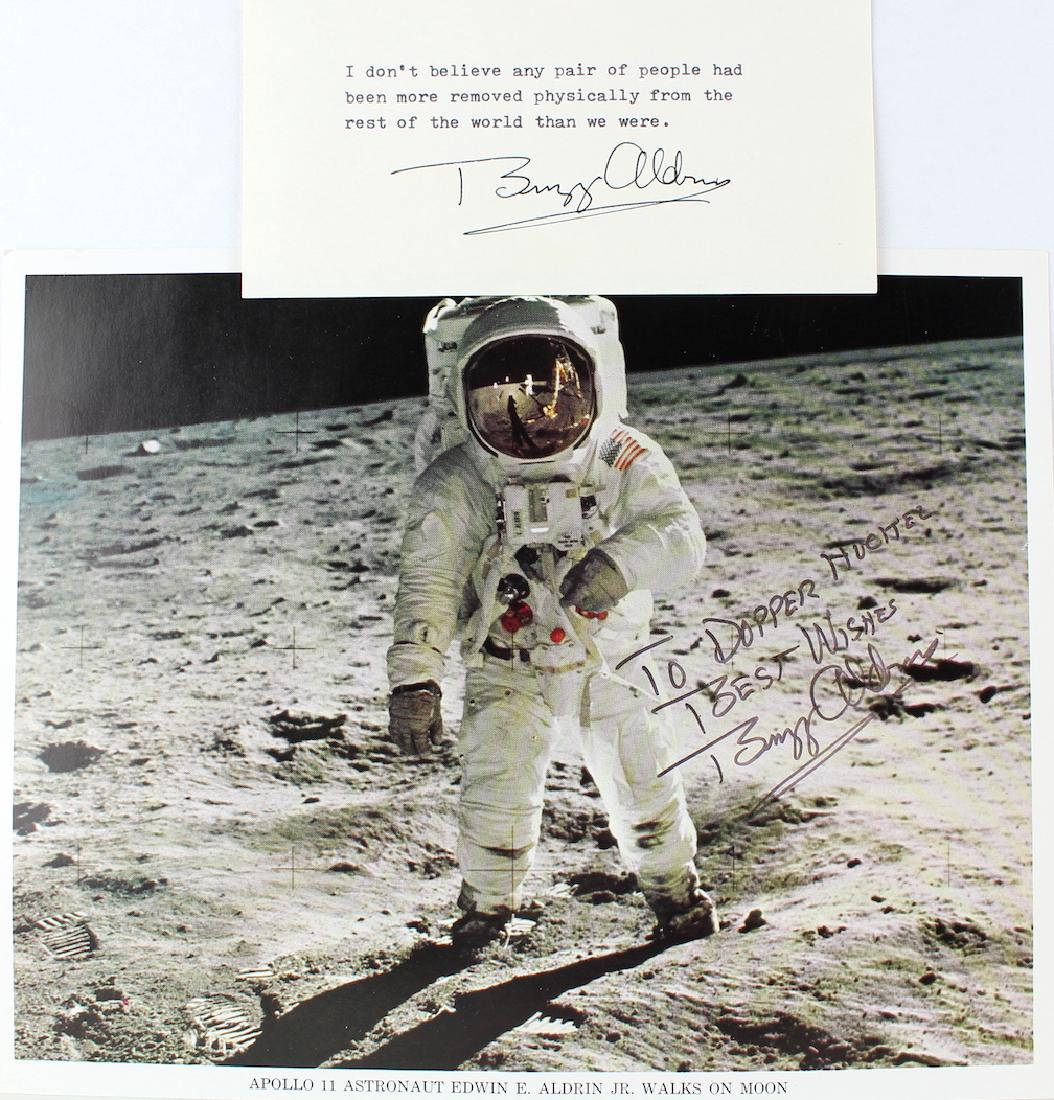 Buzz Aldrin Astronaut Signed Photo and Card (1 of 2)