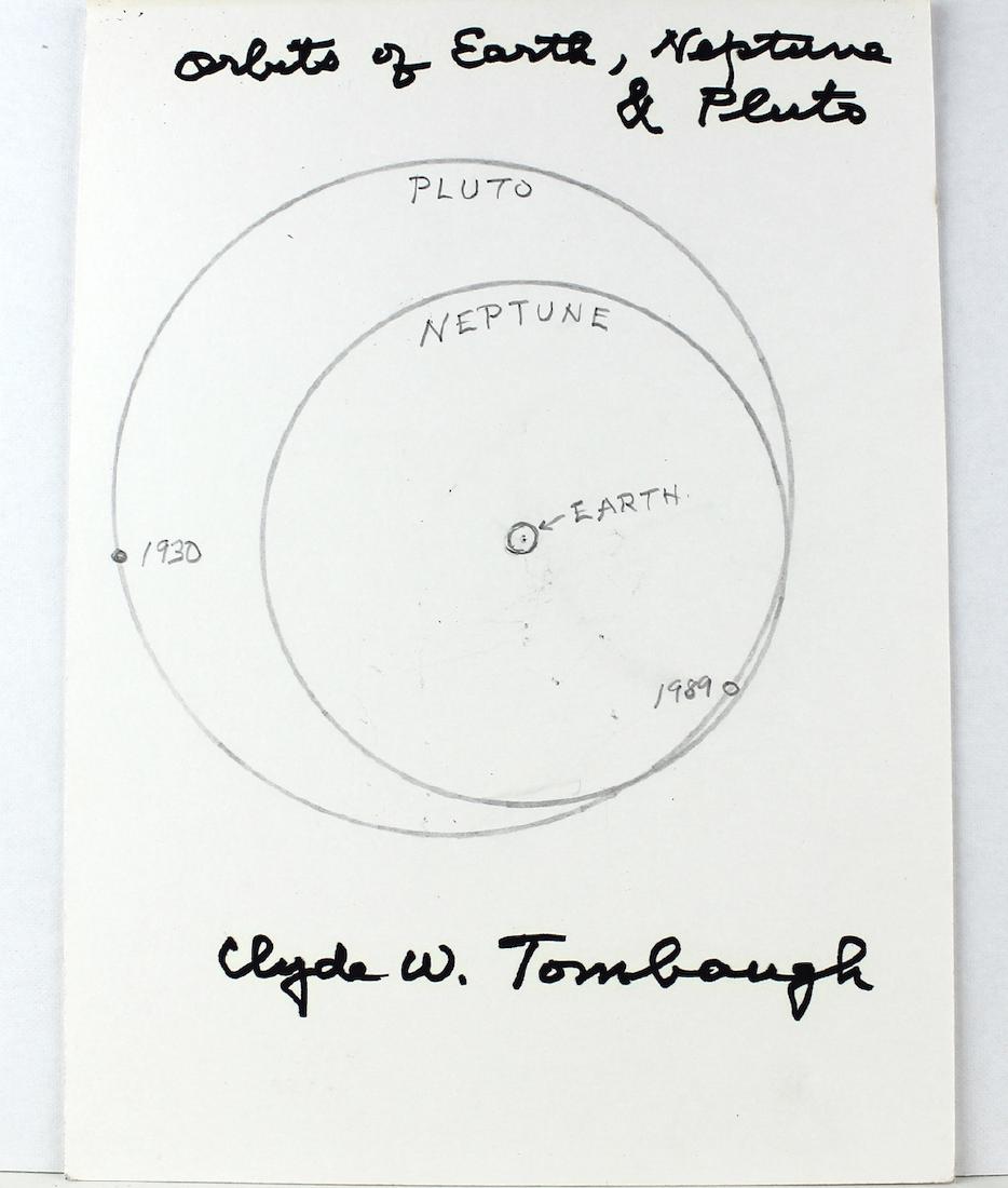Clyde W. Tombaugh Signed Orbit Diagram Discovered Pluto (1 of 1)