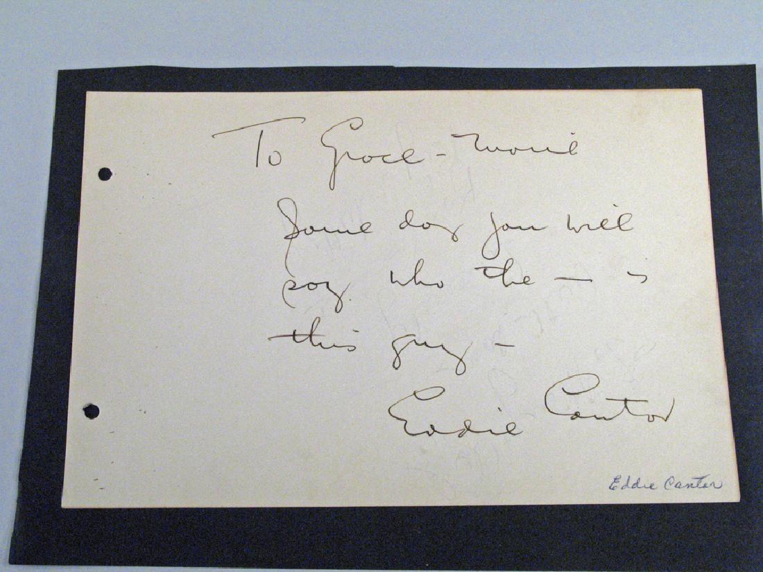 Eddie Cantor Autograph Whimsical Note: Eddie Cantor Whimsical Note, 9 1/2 x 7 note paper