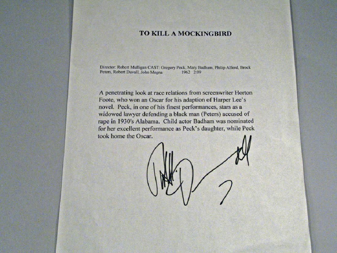 Robert Duvall To Kill A Mockingbird Autograph: Robert Duvall To Kill A Mockingbird, 8 x 10, paper stock