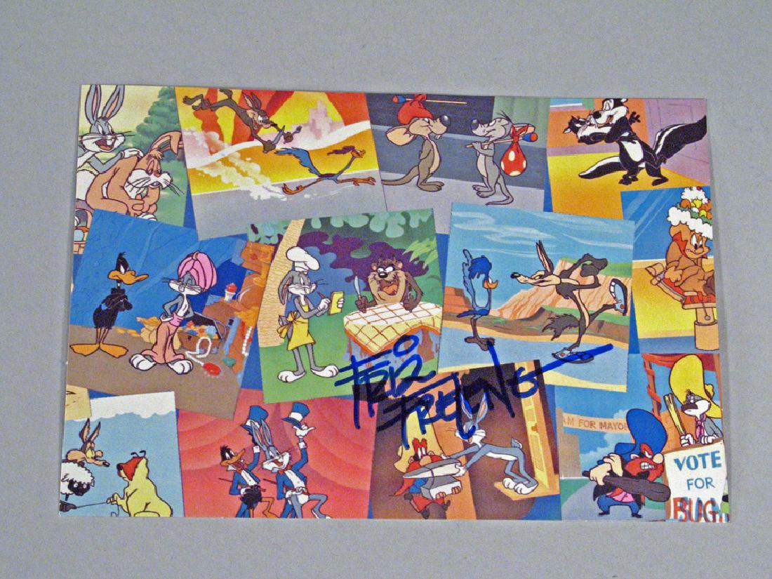 Fritz Freleng Autograph Warner Brothers Postcards: Fritz Freleng Warner Brothers Postcard, Bugs Bunny cartoonist