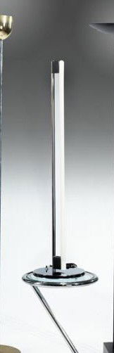 EILEEN GRAY: TUBE LIGHT, originally designed in 1927, chrome base and pole with incandescent tubular bulb, circa 1994. 41 inches