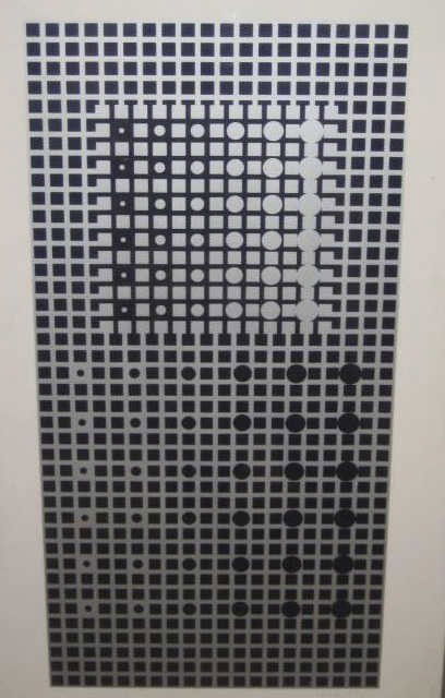 VICTOR VASARELY, FRENCH/HUNGARIAN (1908-1997): Geometric abstract composition in grey and black, screenprint, #80/150, signed and numbered in pencil on the mat, framed. 31 1/2 x 21 inches
