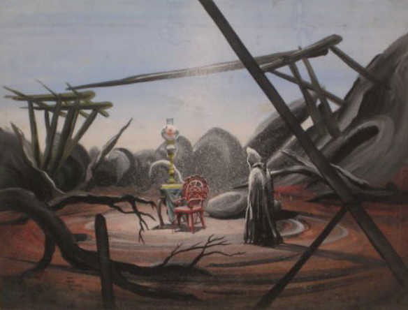 WILLIAM WARD BEECHER, AMERICAN (1921-2006): ATOMICOMMENT & SANCTUARY (two works), 1948 & 1947, oil on canvas and watercolor on paper, both signed and dated, framed. 15 1/2 x 20 & 17 1/2 x 22 1/2 inches