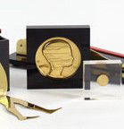 ERNEST TROVA, AMERICAN (1927-2009): MANSCAPE (double-faced medallion), 1967, gold-plated bronze contained in a black plastic case, signed, numbered and dated in an edition of 75, published by Pace Editions Inc., New York. 4 inches (meda