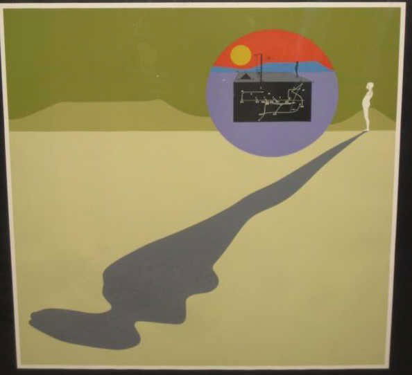 ERNEST TROVA, AMERICAN (1927-2009): F. M. PERSPETIVE SHADOW, 1973, lithograph, 130/150, pencil signed, numbered and dated lower right, framed. 35 x 35 inches