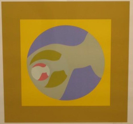 ERNEST TROVA, AMERICAN (1927-2009): FALLING MAN MANSCAPES, 1969, screenprint, artist proof, published by Pace Editions Inc., New York, signed in pencil, framed. 28 x 28 inches