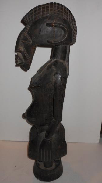 SENUFO ANCESTRAL FIGURE: Senufo, Tribe, Cote D'Ivoire, Pombibele figure. Height 38 inches.