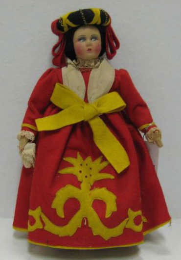 11 1/2" LENCI STYLE FELT AND CLOTH DOLL