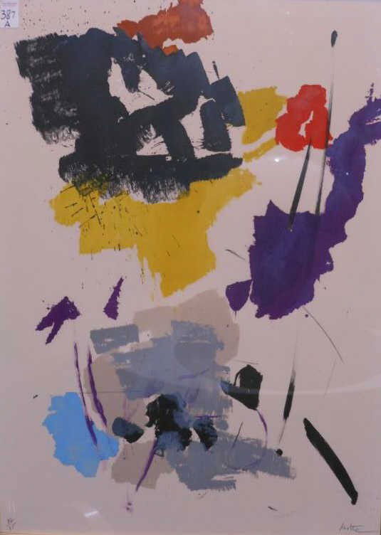 JEAN MIOTTE, FRENCH (B.1926): MAGIQUE ATTRACTION, color lithograph, 27/75, pencil signed and numbered, Associated American Artists, New York, framed. 29 1/2 x 21 inches