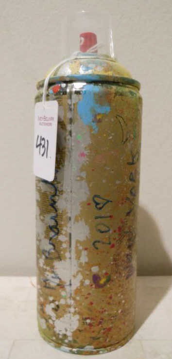 MR. BRAINWASH (THIERRY GUETTA), FRENCH (B.1966): Spray paint can, from Icons Show, New York, 2010, signed and dated. 7 1/2 inches