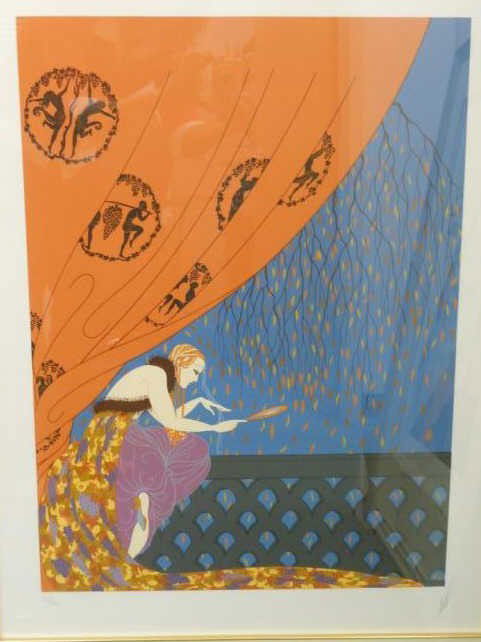 ERTE (ROMAIN DE TIRTOFF), RUSSIAN (1892-1990): FALL, 1979, color silkscreen, edition #38/300, signed and numbered in pencil lower margin, framed. 24 3/4 x 17 1/2 inches