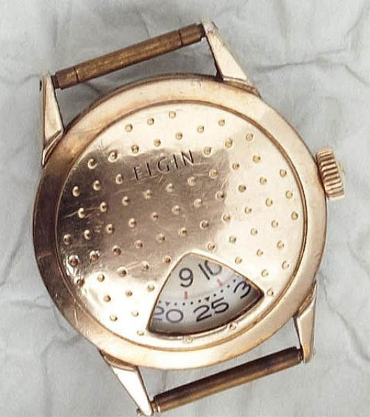 VINTAGE ELGIN GOLF WATCH: 10k yellow RGP Elgin golf watch. Not running.
