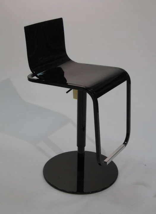 C. DONDOLI AND M. PUCCI FOR LIGNE ROSET: JOLIE BLACK LACQUER BARSTOOL, 32 1/2 x 14 1/2 inches Retail price: $ 640.00 / $535.00