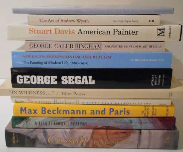 ELEVEN ART BOOKS: Chihuly, Andrew Wyeth, Mary Cassatt A Retrospective, George C. Bingham, Norman Rockwell, American Impressionism and Realism, Eliot Porter, Max Beckman and Paris, Willem de Kooning.