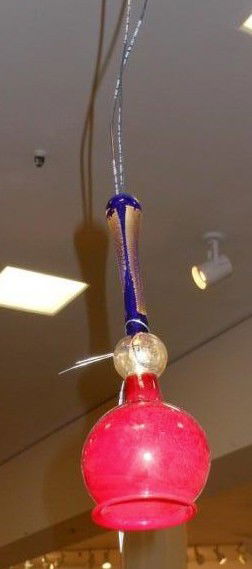 ARTEMIDE BLOWN GLASS RED PENDANT.: FENICE.