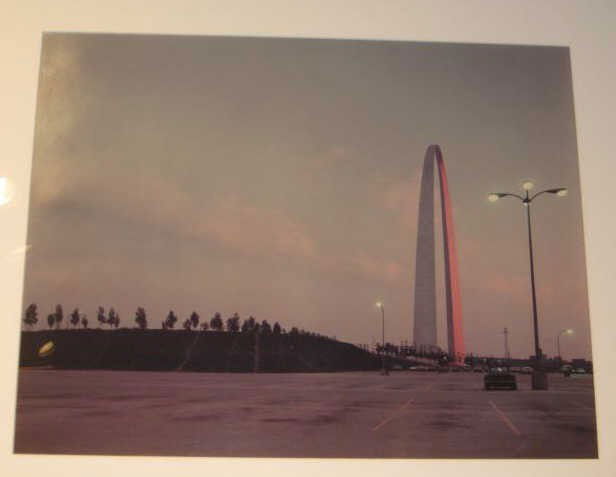 JOEL MEYEROWITZ, AMERICAN (B.1938): FROM ROUTE 40 AT 20TH, 1978, #11 from the portfolio of twelve, ST. LOUIS AND THE ARCH, RC Ektacolor print, 65/75, signed and numbered, published by the Greenberg Gallery, St. Louis, framed. 16 1/2 x 2