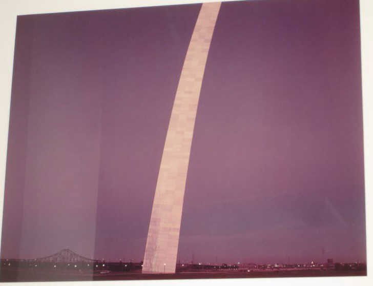 JOEL MEYEROWITZ, AMERICAN (B.1938): THE ARCH, PINK LEG, 1978, #2 from the portfolio of twelve, ST. LOUIS AND THE ARCH, RC Ektacolor print, 65/75, signed and numbered, published by the Greenberg Gallery, St. Louis, framed. 16 1/2 x 21 in
