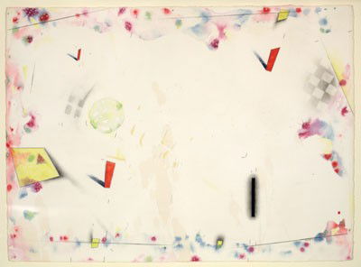 TOM FRIEDMAN, AMERICAN (B. 1965): MOTHER'S GARDEN, 1987, watercolor and mixed media on paper, signed and dated lower right, framed. 22 x 30 1/8 inches