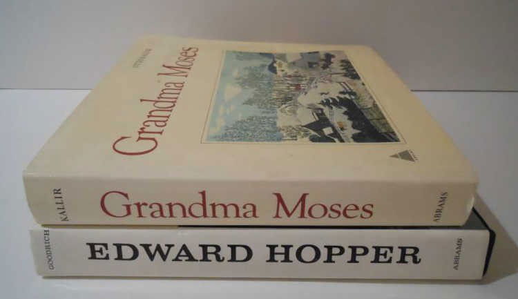 TWO LARGE FORMAT ART BOOKS: Grandma Moses by Otto Kallir and Edward Hopper by Lloyd Goodrich.