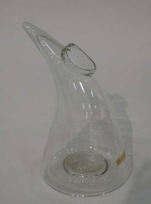 ROBERTO NIEDERE FOR GLASI HERGISWIL, SWISS: hand blown pitcher. 11 1/2 inches Retail Price: $ 170.00