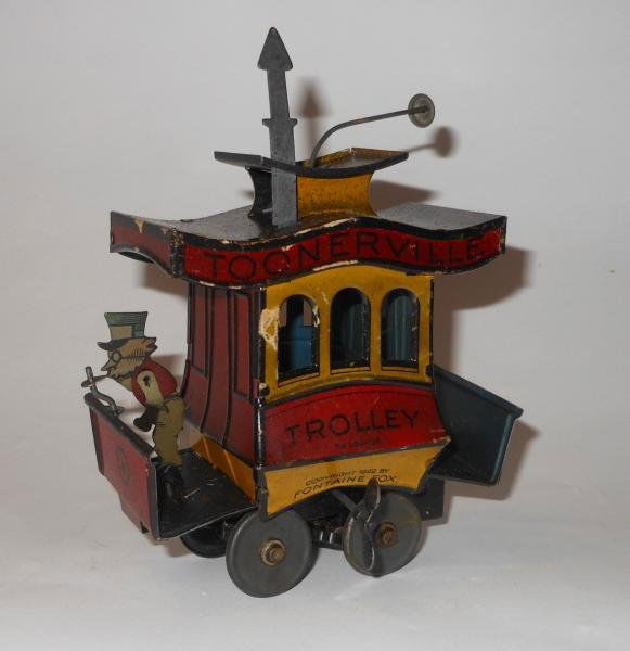 FONTAINE FOX TOONERVILLE TROLLEY WIND UP TOY: With "Copyright 1922 by ".
