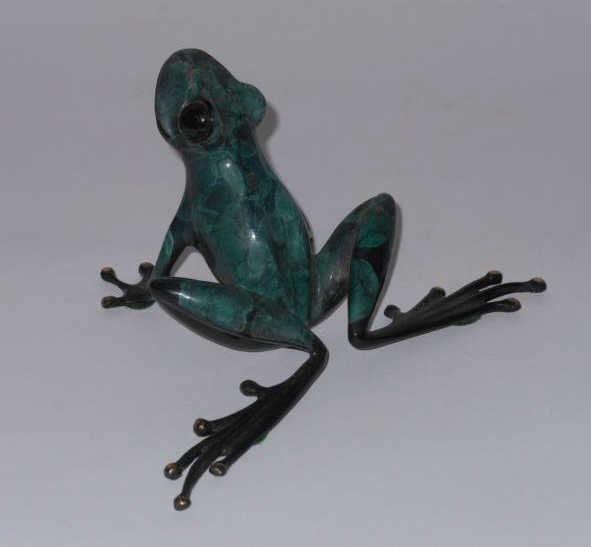 TIM COTTERILL, AMERICAN: FROG, 1992, bronze with green patina, 250/1000, signed, dated and numbered underfoot. 3 x 5 1/2 inches