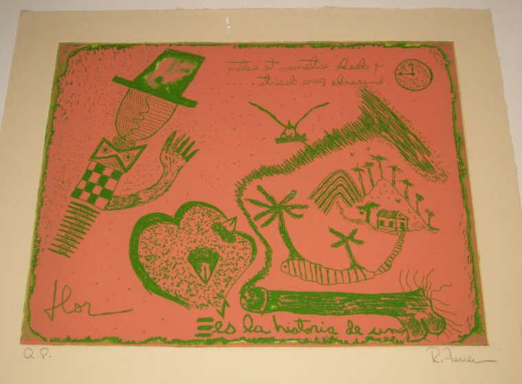 RAFAEL FERRER, PUERTO RICAN (B. 1933): PLENILUMIO, 1980, etching, AP, unframed. Published by Island Press. 14 1/4 x 17 1/4 inches