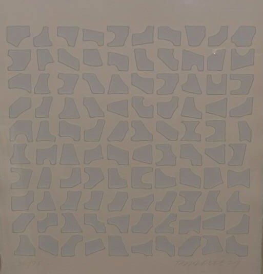 PAUL MAXWELL, AMERICAN (B.1925): Composition 535, stencil casting, 36/75, signed and numbered in pencil, framed. 30 x 23 inches