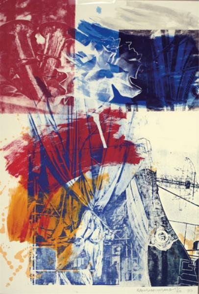 ROBERT RAUSCHENBERG, AMERICAN (1925-2008): CARNEGIE HALL, 1990, color lithograph, 57/60, pencil signed, numbered and dated lower right margin, framed. Publisher: Fine Arts Editions. 59 x 40 inches (sheet) / 63 x 44 1/4 inches (framed).