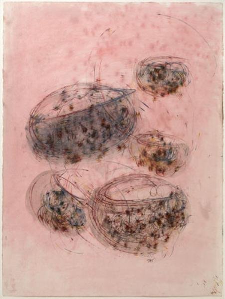 DALE CHIHULY, AMERICAN (B.1941): UNTITLED, 1983, mixed media on Arches paper, signed and dated in pencil, framed. 30 x 22 1/2 inches