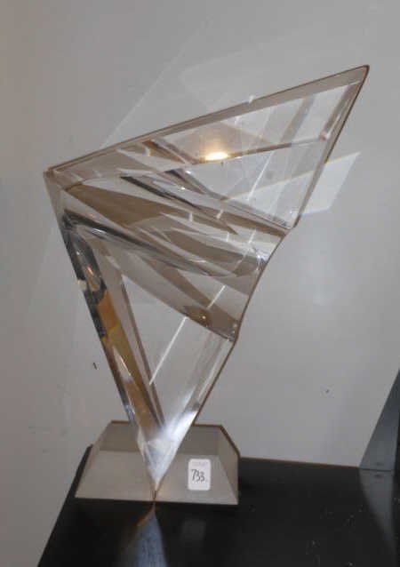 BIJAN BAHAR, IRANIAN/AMERICAN: IN FLIGHT, hand-carved acrylic, 18/90, etched signature and numbered. 20 3/4 x 15 inches