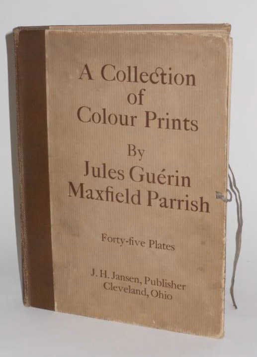 JULES GUERIN & MAXFIELD PARRISH: A Collection of Color Prints, J. H. Janse, Publisher, Cleveland, Ohio. 39 of the original 45 color plates present, 34 color prints by Guerin and 5 color prints by Parrish.